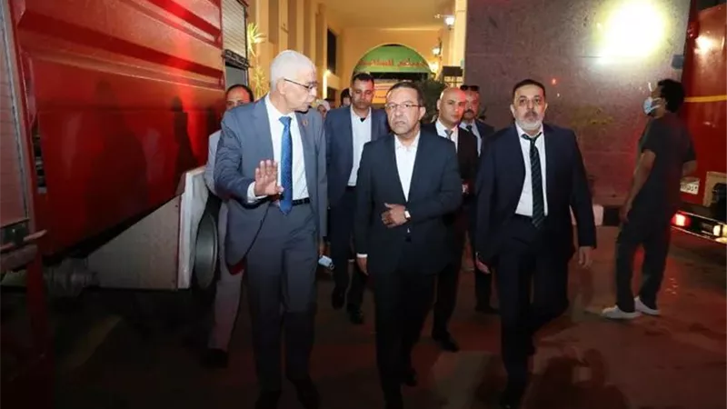 بالصور ..محافظ المنوفية يتفقد موقع حريق 